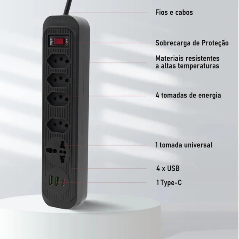 Extension Cable Outlet, Line Filter, USB Socket, Electric Extension, Electric Extension, Brazil Plug, 110V-220V,10A,2M,